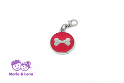 Halsbandanhänger Knochen Rot 20mm