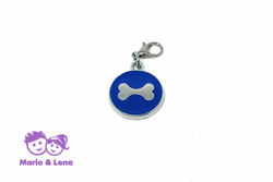 Necklace Pendant Bone Blue 20mm
