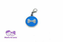 Necklace Pendant Bone Light Blue 20mm
