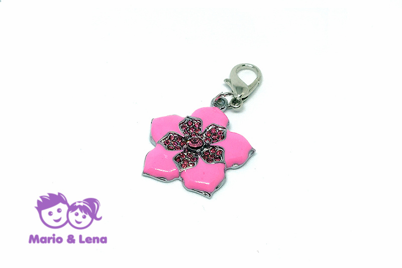 Necklace Pendant Flower Pink 28mm x 28mm