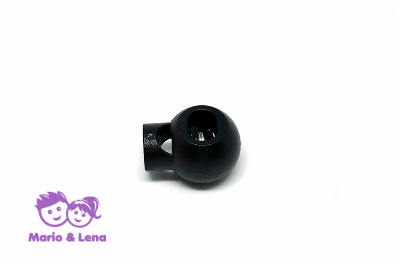 Cord Stoppers round Black 8mm x 18mm