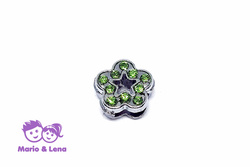 Rhinestone Charm to bead Flower Green 8mm