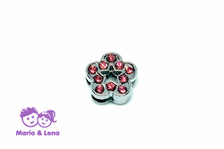 Rhinestone Charm to bead Flower Rose 8mm