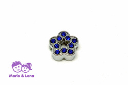 Strassanhnger zum Aufschieben Blume Blau 8mm