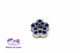 Rhinestone Charm to bead Flower Blue 8mm
