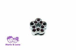 Rhinestone Charm to bead Flower Pink 15mm