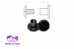 Buchschrauben vernickelt Schwarz, 4mm*6mm