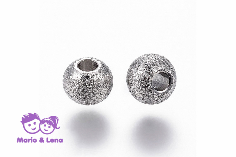 TYP1 Perle mit Loch Silber Glitter 6x5 mm, Bohrung: 2mm 