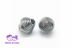 TYP2 Perle mit Loch Silber Spule 11x10 mm, Bohrung: 3,5mm 