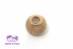 Korbball Perle Cream Gold 14x14mm