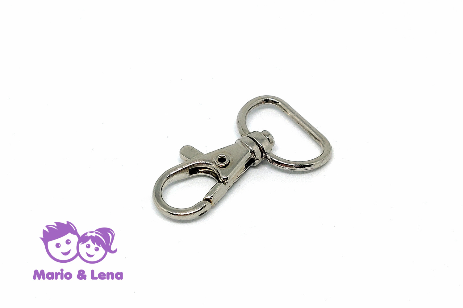 Carabiner with unbowed swivel#1 20 x 43mm Silver