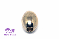 TYP2 Perle mit Loch Platin Oval 10x8 mm, Bohrung: 3mm 