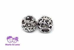 Bead Silver Hearts