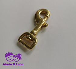 Karabinerhaken mit geradem Wirbel Messing Gold 72mmx16mm...