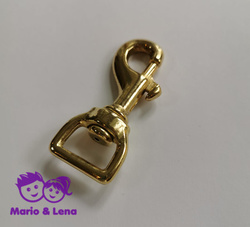 Karabinerhaken mit geradem Wirbel Messing Gold 72mmx20mm...