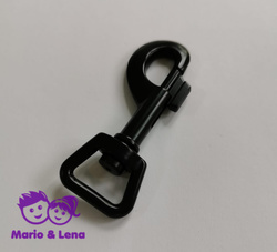 Karabinerhaken mit geradem Wirbel Matt-Schwarz 82mmx20mm...