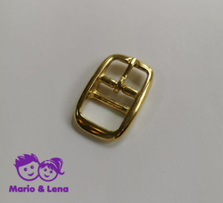 Doppelstegschnalle Messing Gold 20mm Bruchlast: 260kg